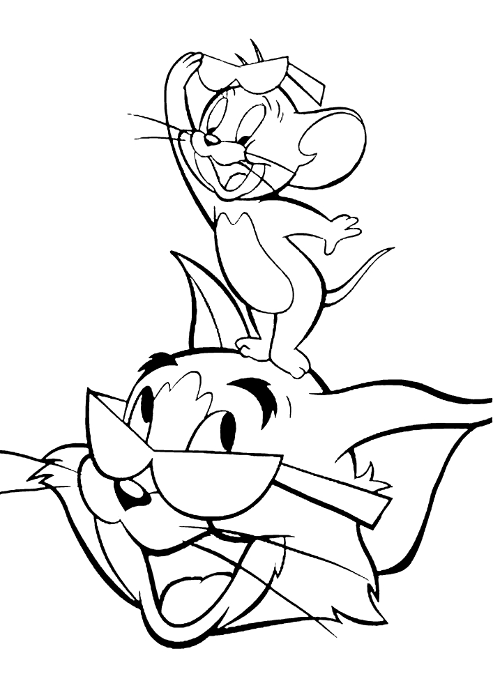 Tom e Jerry-um gato e um roedor para colorir
